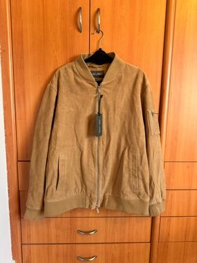 Slate & Stone Tan Suede Bomber Jacket